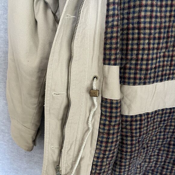 Kings Bay Leather Collared Chore Jacket Womens M Hunting Safari Barn Utility Vtg - Picture 9 of 16